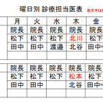 診療体制変更のお知らせ